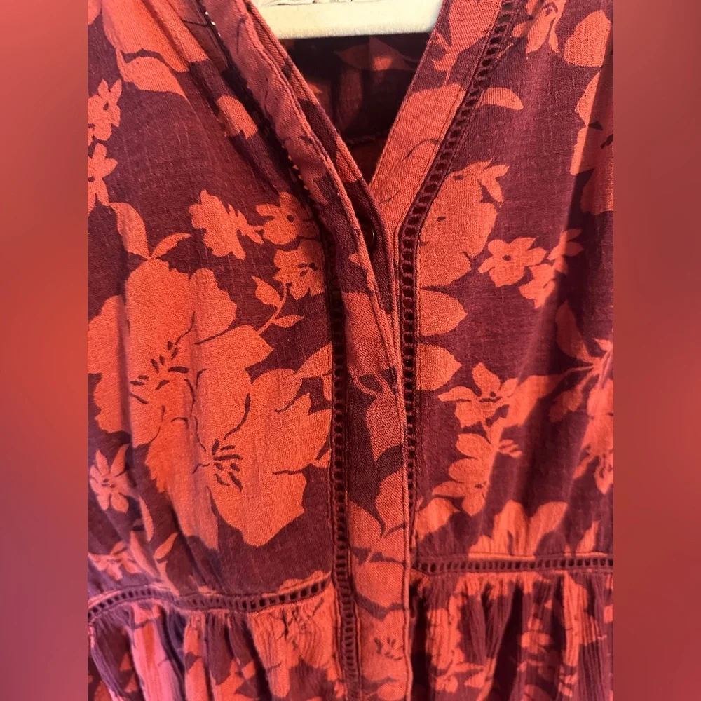 Anthropologie Sleeveless Nia Tunic in Wine Floral - Picture 5 of 12